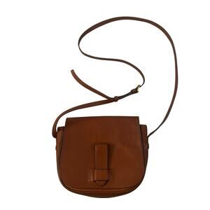Banana Republic brown Italian leather saddle crossbody bag by Banana Republic